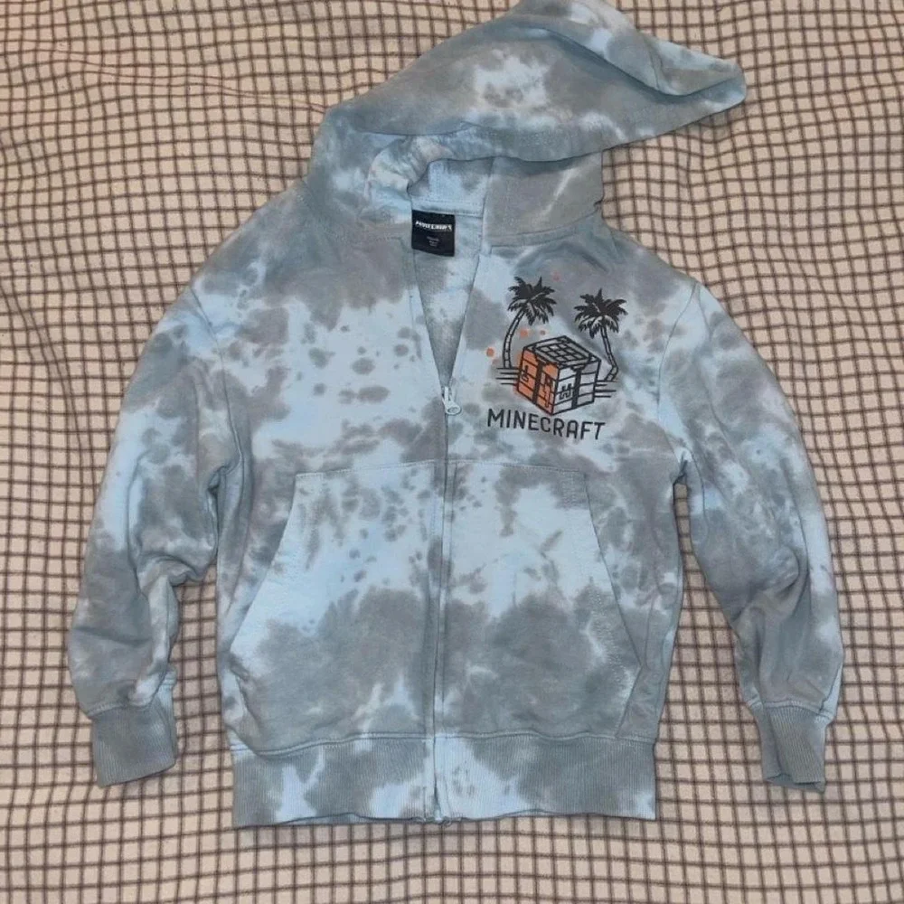 Minecraft Adventure Mode Tie-Dye Zip Hoodie — Boys XS 4/5